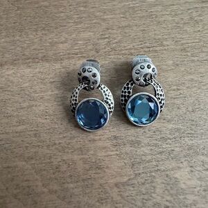 Lia Sophia Silver and Blue Gemstone Earrings